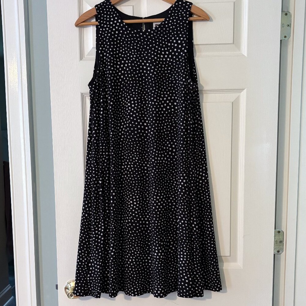 Anne Klein Black & White Polka-Dot Cocktail Dress
